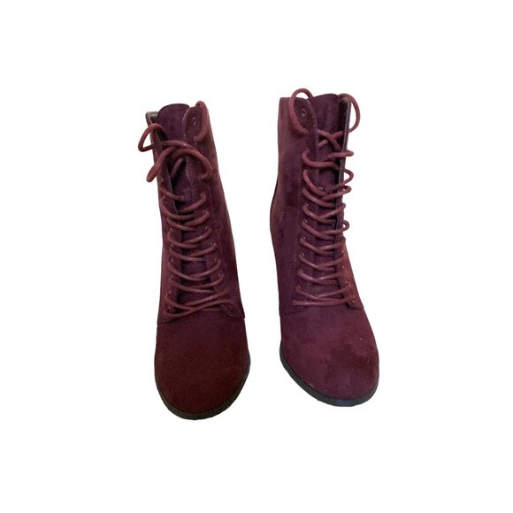 Burgundy Cambria Chunky Heel Boots sz 9 - Picture 2 of 3